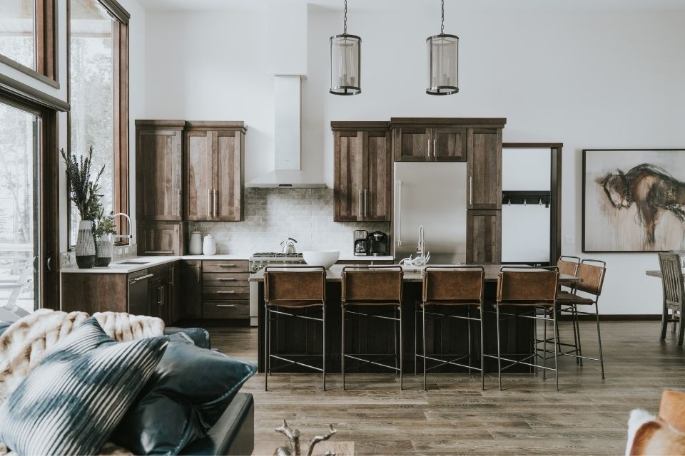 Rustic kitchen designed by Big Sky Interiors